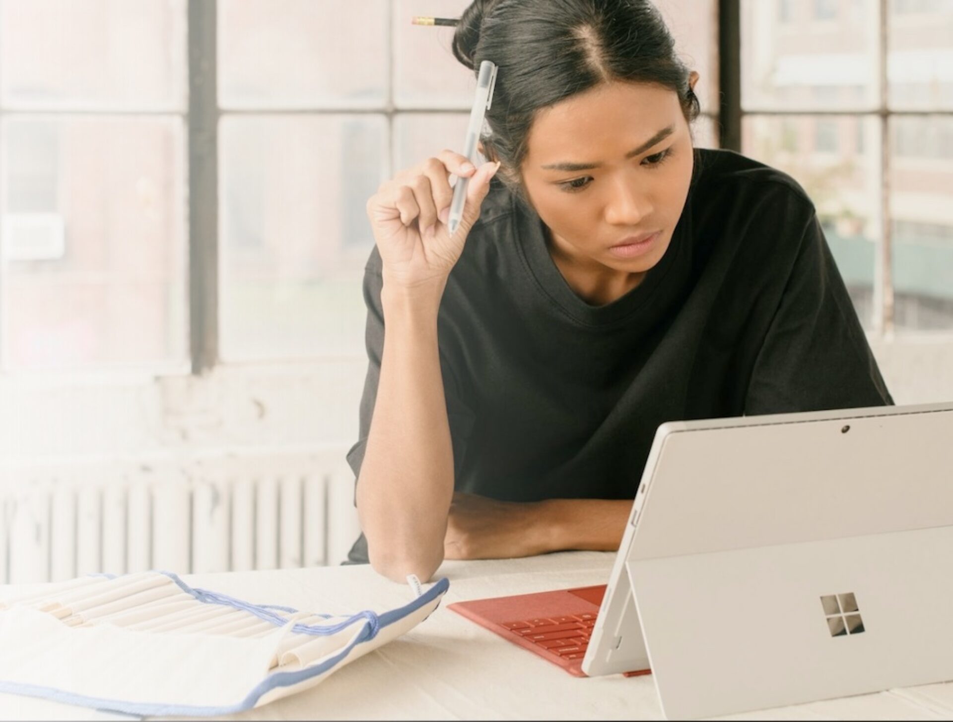 Woman working with laptop